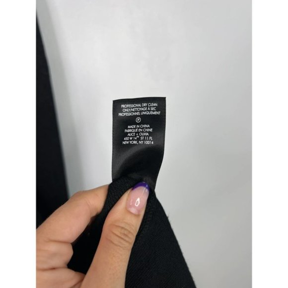 Alice + Olivia Issa Metallic Turtleneck Mini Dress Women's Black Size: XS NWOT - Picture 8 of 9